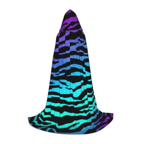 Cape médiévale à capuche zèbre violette pour briller à votre soirée Halloween