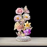 Bedeutungsvolles Geschenk mit Kindernamen, Blumen für Mama, jede Rose hält ein Stück Ihres Herzens, personalisiertes Rosen-Acrylschild, Geburtsmonat, Blumen und Schmetterlinge, Schmuckstil, Geschenke