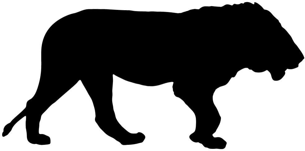 Animal Silhouette Young Lion Style 40 - Black Wall Decal - 42 Inches W x 21 Inches H - Peel and Stick Removable Graphic