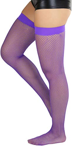 Image of ToBeInStyle Women's Sexy Nylon Versatile Fine Fishnet Thigh High Stockings w /Opaque Band