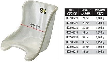 OMP OMPKK0503231 Asiento Kart, Negro, Ancho 31 cm