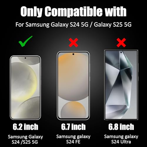 Image of AIBEX Tempered Glass for Samsung S24 5G / Samsung S25 5G | 9H Hardness | Anti-Glare & Anti-Fingerprint | Water Resistant | Edge-to-Edge Full Screen Protector | Bubble-Free Installation
