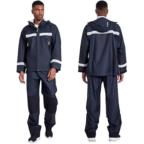 NAVIS MARINE Durable Men's Waterproof Sailing Jacket : Lightweight, Breathable,Reflective Outdoor Gear for Hiking and Fishing(Carbon XXX-Large) Cover