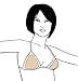 BravoWomen's Triangle Sports Bra, Swimsuit or Bra insert. (Combo Nude/Black, A/B)