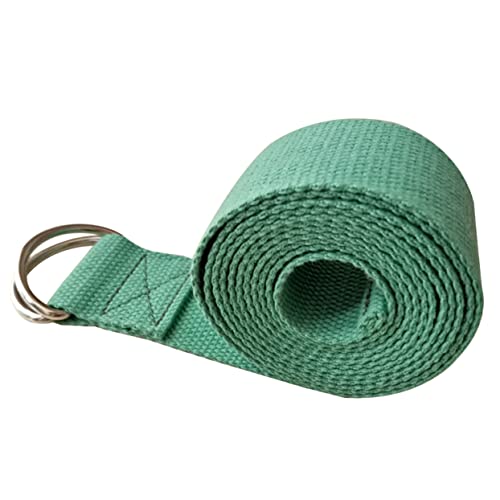 KOMBIUDA Yoga Strap for Stretching D Ring Exercise Strap for Enhanced Flexibility and Physical Therapy Material for Use Green