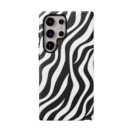 Coque rigide mate pour Samsung Galaxy S24 Ultra zébré noir blanc étui