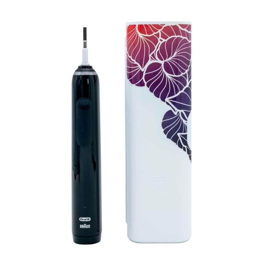 Oral-B Pro 3 3500 cepillo de dientes eléctrico negro, 1 estuche de viaje, 1 cepillo GreenCircle Certified: Certified Environmental Facts Label