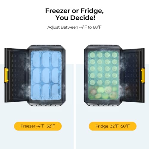 Image of BougeRV 12 Volt Car Refrigerator, CRS 42 Quart Portable Fridge Freezer with APP Control, -4℉ to 68℉ Compressor Electric Cooler 12 /24V DC 110~240 Volt AC for Truck Van RV Camping Road Trip
