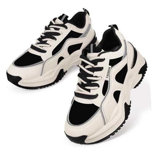 40 Size Women's Tennis Shoes Leather Material Athletic Casual Sneakers
