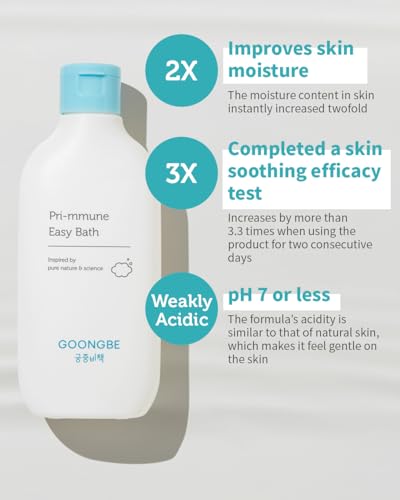 Image of GOONGBE Pri-mmune Easy Bath - Korean Baby Body Wash - Hypoallergenic Mild Bubble Bath Time for Newborns Babies - Moisturizes & Soothes - Weakly Acidic, 6.75 fl.oz.