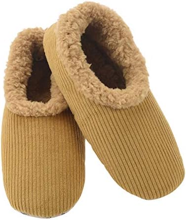 Snoozies Mens Corduroy Slippers Slippers for Men | Mens House Slippers | Fuzzy Slippers with Soft Soles | Multiple Sizes and Colors