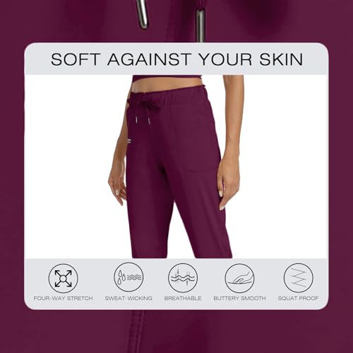 Image of Haowind Joggers for Women with Pockets Elastic Waist Workout Sport Gym Pants Comfy Lounge Yoga Running Pants