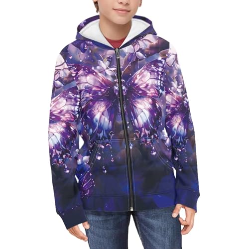 Hooded Sweatshirts for Girls Boys Full Zipper Hoodies with Pockets3