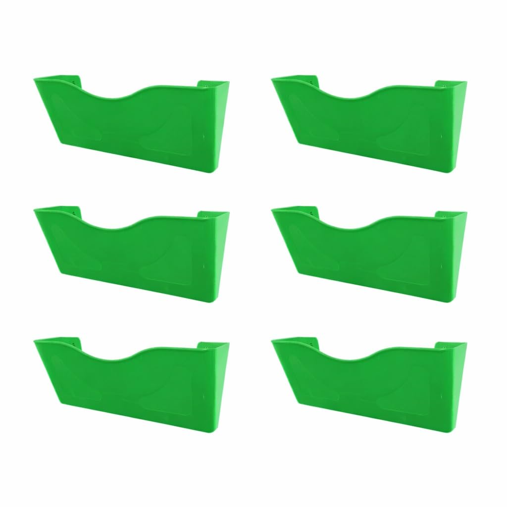 Deflecto 6 Pack Green Landscape A4 Wall Mounted Document Holder - A4 Sign Holder - A4 Leaflet Holder Wall Mounted Letter Rack - Leaflet Display Stands - A4 Poster Holder - A4 Menu Holders — image 1