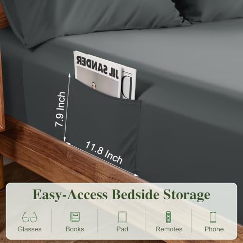 Image of 100% Organically Grown Bamboo Viscose King Sheet Set with Pockets on Side