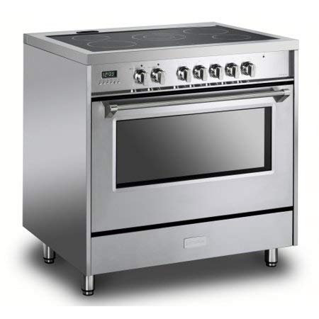 Verona VDFSEE365SS 36 Inch 5.0 Cu Ft Electric Range Oven 5 Burners Dual Center Element Black Ceramic Cooktop Convection Stainless Steel thumb #1