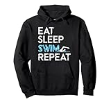 Nuotatore Amante Del Nuoto Eat Sleep Swim Repeat Felpa con Cappuccio