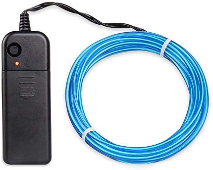 LIDORE 9ft El Wire Blue Neon Light Electroluminescent for car, Party, Camping bar, Burning Man Decor