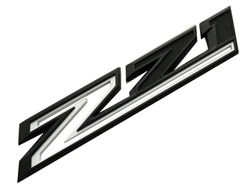 Image of 2 Pack 2019-2025 Z71 Emblem Decals Side Badges Compatible with Silverado Z71 Parts 84632695 (Black White)
