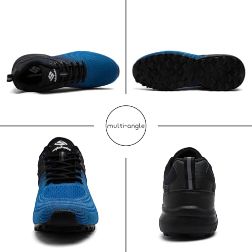 Image of Men's Trail Running Shoes Lightweight Breathable Walking Hiking Sneakers Outdoor Athletic Tennis Cross Training Shoes