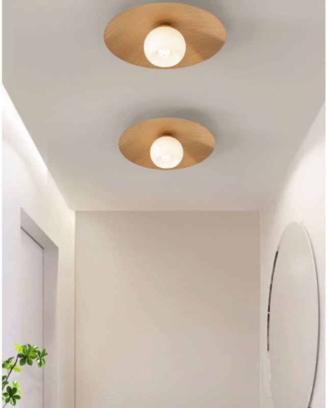 Modern Simplicity 13.8 in Round Glass Corridor Ceiling Lamps Moder Simple Cloakroom Light with E27/26 Base Close to Lights for Living Room Dining Study Coffee Shop