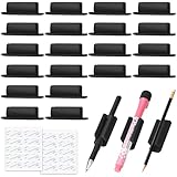 BOBOKA 20Pcs Pencil Holder for Desk, Adhesive Pen Holder for Classroom Clipboard Attachment, Silicone Pencil Holder & Marker Holder for School Office Desk Accessories, Teacher Supplies
