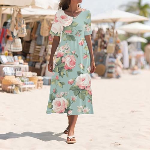 Robe d'été ample légère et aérée avec col V plongeant style maxi