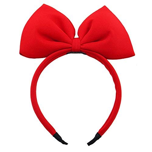Red Bow Headband Big Bowknot Headband Hair Hoops Party Decoration Headdress Cosplay Costume Headwear Christmas Makeup Handmade Headpiece Hair Band Elastic Cute Women Girls Kids Hair Accessories 1 Pack