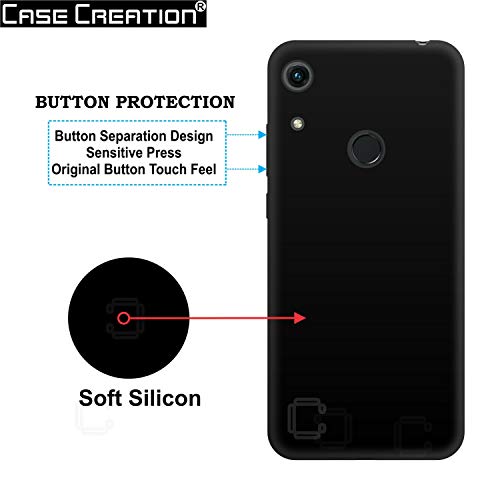 Image of Case Creation for Honor 8A 2019 Back case, Huawei Honor 8A Slim Flexible Smart Look case with 360 Camera All Angle Protection (Pure Black)