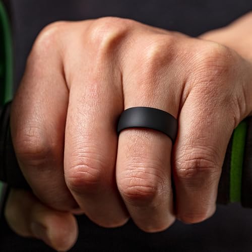 Image of ThunderFit Silicone Rings for Him and Her, Rubber Engagement Bands Unisex - 1 /4 /5 /7 /8 Variety Multipack