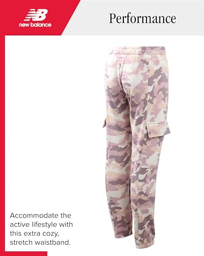 Image of New Balance Girls Sweatpants, Fleece Joggers, Drawstring Waist & Pockets