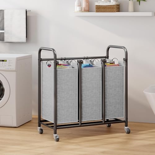 Cesta separadora de ropa Whitmor ideal para optimizar el cuarto de lavado 5
