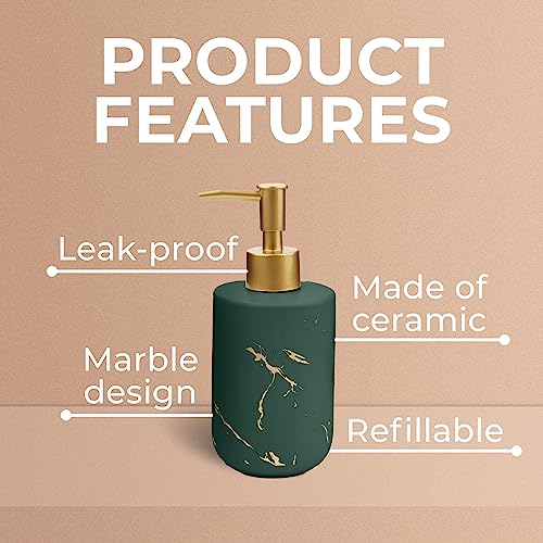 JJ PRIME - Ceramic Shower Soap Dispenser 400ml, Green - Image 3