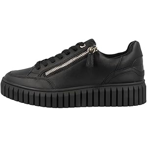 s.Oliver Damen Sneaker flach aus Kunstleder mit Schnürsenkeln und Reißverschluss