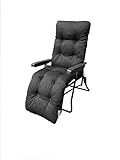 MyLayAbout Replacement Cushion For a Garden Sun Lounger/Reclining chair filled with granulated Memory Foam - Black (CUSHION ONLY)