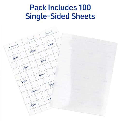 Image of Avery Clear Laminating Sheets, 9 inch x 12 inch, Permanent Self-Adhesive, 100 Self-Laminating Sheets, Great for Protecting Documents, Photos, and Signs More (2-Pack of 73601)