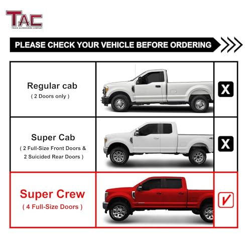 Barras laterales TAC para Ford F250-F550 1999-2016 3" negro miniatura 2