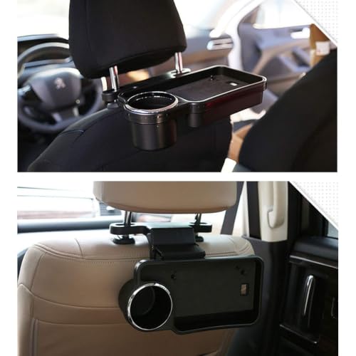 Image of Oshotto (FT-04) Foldable Car Auto Headrest Rear Back Seat Table Drink Food Cup Tray Holder Compatible with Skoda KUSHAQ