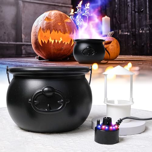 DC24V Led RGB Ultrasonic Mist Maker Fogger with 7.87Inch Cauldron for Halloween...