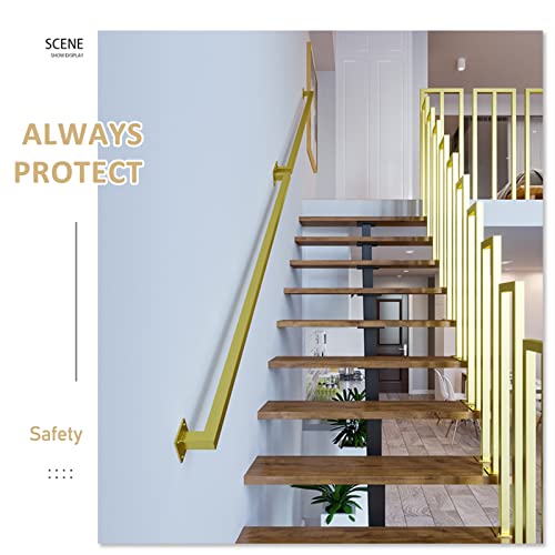Rampe d'escalier dorée sécurisée 4,2m contre les risques de chute - 5