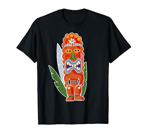 Maui Ohana Hawaiian Tiki Design Retro Vintage de Aloha Camiseta