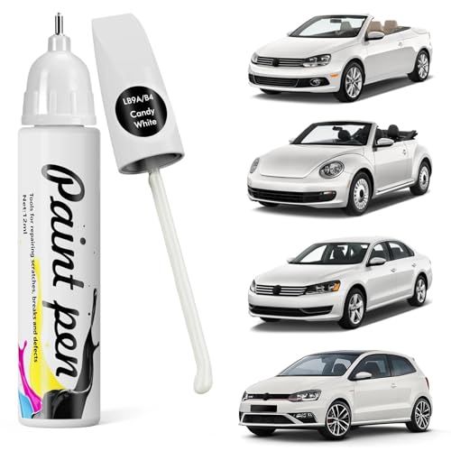 Edantas Stylo de peinture de voiture compatible avec Volkswagen (LB9A Candy White)