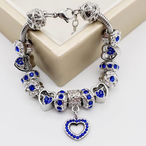 BELLA'S YARD Birthstone Bracelets, Gifts for her, Charm Bracelet for Women, 100% Stainless Steel, Water & Tarnish Resistant, Ideal Anniversary or Birthday Gift for Wife, Jewelry for Mom Girlfriend, 15 Charms Included - Adjustable, Includes Velvet Bag, Simulated Birthstone2