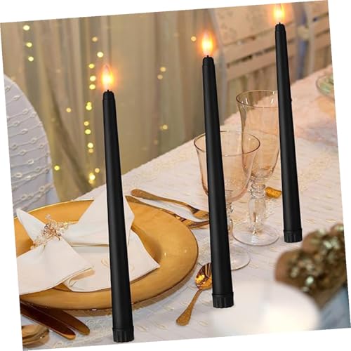Bougies LED coniques noires securisees sans risque de feu pour decoration de table - 5
