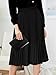 GOOBGS Women's Pleated A-Line High Waist Swing Flare Midi Skirt Black Large/X-Large