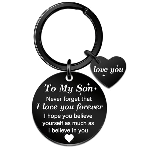 Unique Son Gifts Birthday Gift for Sons Best Son Ever Gifts Christmas Thanksgiving Fathers Day Graduation Appreciation Gift for Men Boys from Mom Dad Love You Keychain