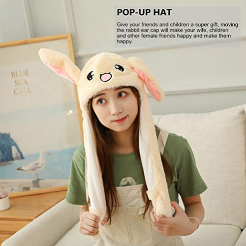 KESYOO Orelha Em Movimento Chapéu Foto Adereços Boné de Pelúcia Engraçado Boné de Coelho Chapéu Salt