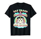 Eat Trash Hail Satan Raccoon Pentagram Satanic Garbage Gang Unisex-Adults X-Small Black Cotton, Polyester Short Sleeve T-Shirt