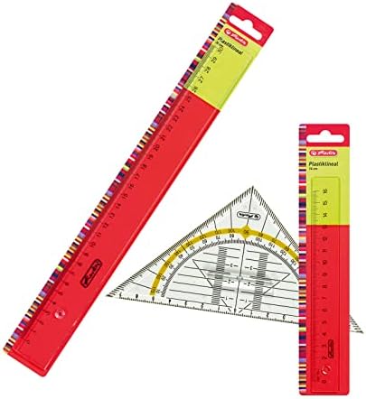 Lulizzie 5-teiliges Lineal-Set - Transparente Geometrie Lineale 30cm Für Schule & Büro