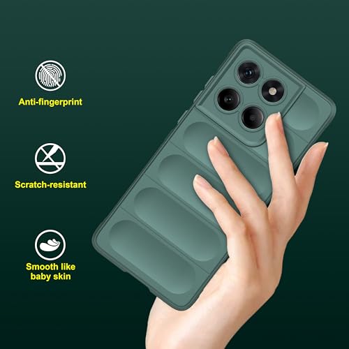 Image of amazon basics Back Case Cover for Motorola Edge 60 Fusion 5G | Compatible for Motorola Edge 60 Fusion 5G Back Cover | Liquid Silicon Magic Case with Camera Protection | Dark Green